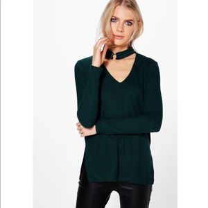 Long Sleeve Choker Top